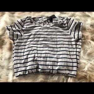 Forever 21 white and blue stripe jumpsuit.